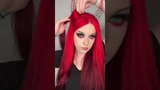 Devil horn hairstyle tutorial 😈❤️ [upl. by Franck]