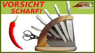 DIY Messerblock aus Holz  Messerhalter selber bauen  Franks Shed [upl. by Lleral]