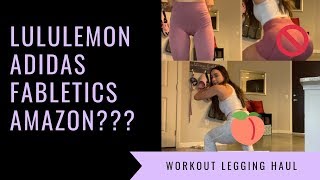 WORKOUT LEGGING HAUL  Lululemon Fabletics Adidas and Amazon [upl. by Andrei569]