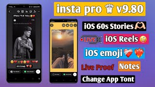 instapro v980  iOS Story Reshare  iOS Reels  60s Story  Change App  Font [upl. by Dalpe]