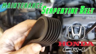 How to Replace V Belt serpentine  Tali Kipas  Honda CRV Civic HRV R20A1 [upl. by Rye]