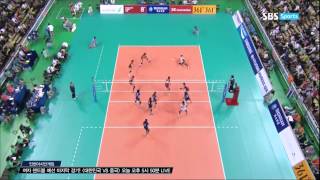 2014 InCheon AsianGames  Womens Vollyball 20140923 Korea vs Thailand SBS [upl. by Eceinehs]