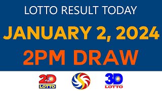 Lotto Result JANUARY 2 2024 2PM Tuesday [upl. by Kathryn]