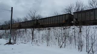 Norfolk Southern Empty Coal on Old Monongahela Railroad Track EMD SD 70ACC in Lead [upl. by Ardnuas]