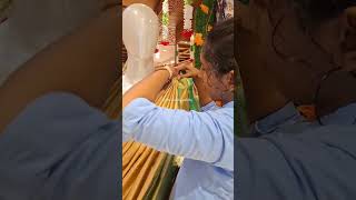 How to drape perfect hand prepleating in tissue silk saree saree draping prepleating shaping [upl. by Apgar]