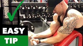 EASY TIP  How to Preacher Curl for Big Gains [upl. by Tserof]