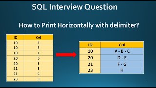 Most Asked SQL Interview Question  Listagg How to print Horizontally with delimiter [upl. by Myca]