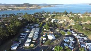 Aerial footage of BIG4 St Helens Holiday Park in Tasmania [upl. by Enywtna]