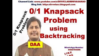 01 Knapsack Problem using Backtracking  01 Knapsack Problem  Backtracking  Example  DAA [upl. by Desdamonna]