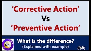 ‘Corrective Action’ VS ‘Preventive Action’ CAPA  Hindi  QualityHUBIndia [upl. by Bodkin]