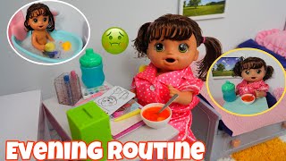 Baby Alive doll Aylas Evening Routine feeding doll soup baby alive doll videos [upl. by Kcirdled901]