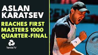 Aslan Karatsev Beats Medvedev To Reach First Masters 1000 QuarterFinal  Madrid 2023 Highlights [upl. by Wilkey]