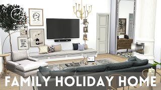 SMALL FAMILY HOLIDAY HOME  end of summer feel  Sims 4  CC SPEED BUILD [upl. by Llekcm]