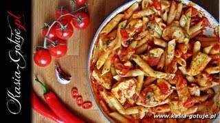 Penne z kurczakiem w pikantnym pomidorowym sosie  wwwKasiaGotujepl [upl. by Puduns]