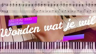 Kinderen Voor Kinderen  Worden Wat Je Wil  KARAOKE mét PIANO TUTORIAL amp Bladmuziek [upl. by Aser]