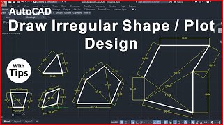 How to draw Irregular Plot Area in AutoCAD  Irregular Plot Design drawing tipsautocad annex it [upl. by Langbehn]