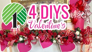 💖NEW 4 DIY Dollar Tree VALENTINES DECOR CRAFTS GARLAND  FLORAL 💖Olivias Romantic Home [upl. by Schatz]