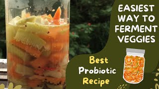 Easiest Way to Ferment Veggies  Best Probiotic Recipe for Weight Loss [upl. by Oiludbo76]