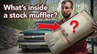 Whats inside a stock muffler  Cutting open Silverado muffler  How a muffler works [upl. by Aznarepse]