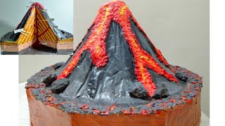 How To Make Volcano Model For School Project  Inside Of Volcano  Simple And Easy Projects [upl. by Schroder]