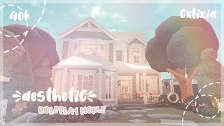 Bloxburg  2Story Aesthetic Family Home Exterior  House Build  40k [upl. by Cyn]