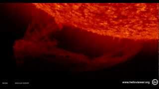 Solar flare  Big prominence eruption at th south of the Sun December 21st 2012  Video Vax [upl. by Ibocaj]