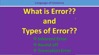 Error and Its TypesPart02 [upl. by Eema516]