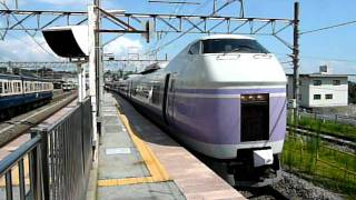 Limited express quotスーパーあずさ Super Azusaquot at Kobuchizawa station [upl. by Ardnikal]