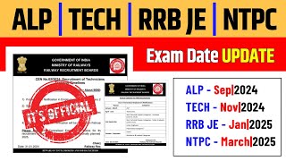 🔥ALP amp Technician Exam Date  NTPC amp RRB JE Expected Exam Dates😯 [upl. by Bumgardner414]