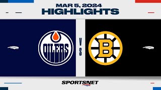 NHL Highlights  Oilers vs Bruins  March 5 2024 [upl. by Natloz]