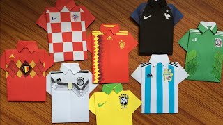 World 🏆cup 2018 how to make a Tshirt jersey  origami  paper craft  DIY craft  craft ideas [upl. by Ayo]