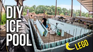 BUILDING OUR POOL LIKE LEGO  DIY Indoor Swimming Pool [upl. by Hairom]