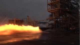 Saturn V F1 Engine Gas Generator Blazes Back To Life [upl. by Nosylla]