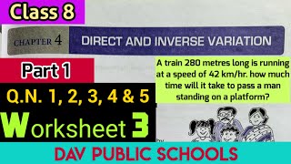 DAV class 8 maths chapter 4 Worksheet 3 QN 1 2 3 4 amp 5 [upl. by Forta485]