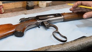 Winchester Model 71 wood and checkering Anvil 0135 [upl. by Lexy909]