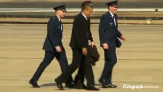 Barack Obama and David Cameron fly to basketball game [upl. by Ytsur]