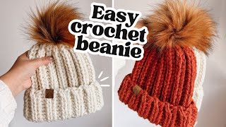 StepbyStep Crochet Beanie Tutorial for Beginners  How to Crochet a Beanie in Less than 2 Hours [upl. by Cherise]