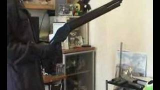 Marushin M1887 Terminator 2 Shotgun spinning and review [upl. by Atinnek687]