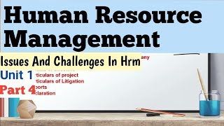 Issues And Challenges in hrm  Major Challenges in Human Resource Management  Bcom 3rd Sem [upl. by Alyahs]