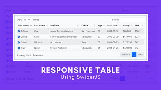 Modern Responsive Table Using DataTable  StepbyStep Guide  devRasen  Create A Responsive Table [upl. by Ydolem]