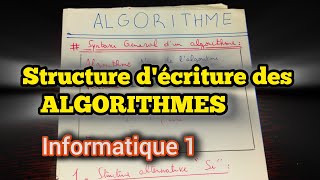 Résumé ALGORITHMES ✅️  toutes les syntaxe dAlgorithmique   Informatique 1 [upl. by Neb]