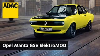 Opel Manta GSe 2021 ElektroOldtimer mit Showeffekt  ADAC [upl. by Wehrle]