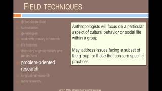 Sociocultural Anthropology Fieldwork amp Methods [upl. by Eux]