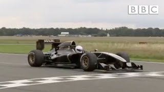 The Stig takes the F1style Lotus round the track  Top Gear  BBC [upl. by Avron]