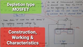 Depletion type MOSFET ConstructionWorking amp Characteristics  ELECTRONICS  Lecture15  6th Sem [upl. by Attaynik356]