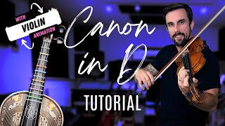 Canon in D  Pachelbel  Violin Tutorial  Sheet Music [upl. by Elstan954]