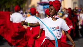 ¡De fiesta los boricuas en la Primera Parada Puertorriqueña en San Juan [upl. by Grinnell]