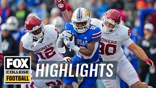 No 6 Oklahoma Sooners vs Kansas Jayhawks Highlights  CFB on FOX [upl. by Lytsirhc]