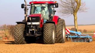 Semis de betterave avec 3 CASE IH PUMA 215 et 225 CVX 195  Semoir 20 rangs [upl. by Laniger]