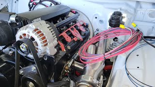 Finished the engine bay wiring on the 1985 Monte Carlo Painless kit 10403 [upl. by Jesse150]